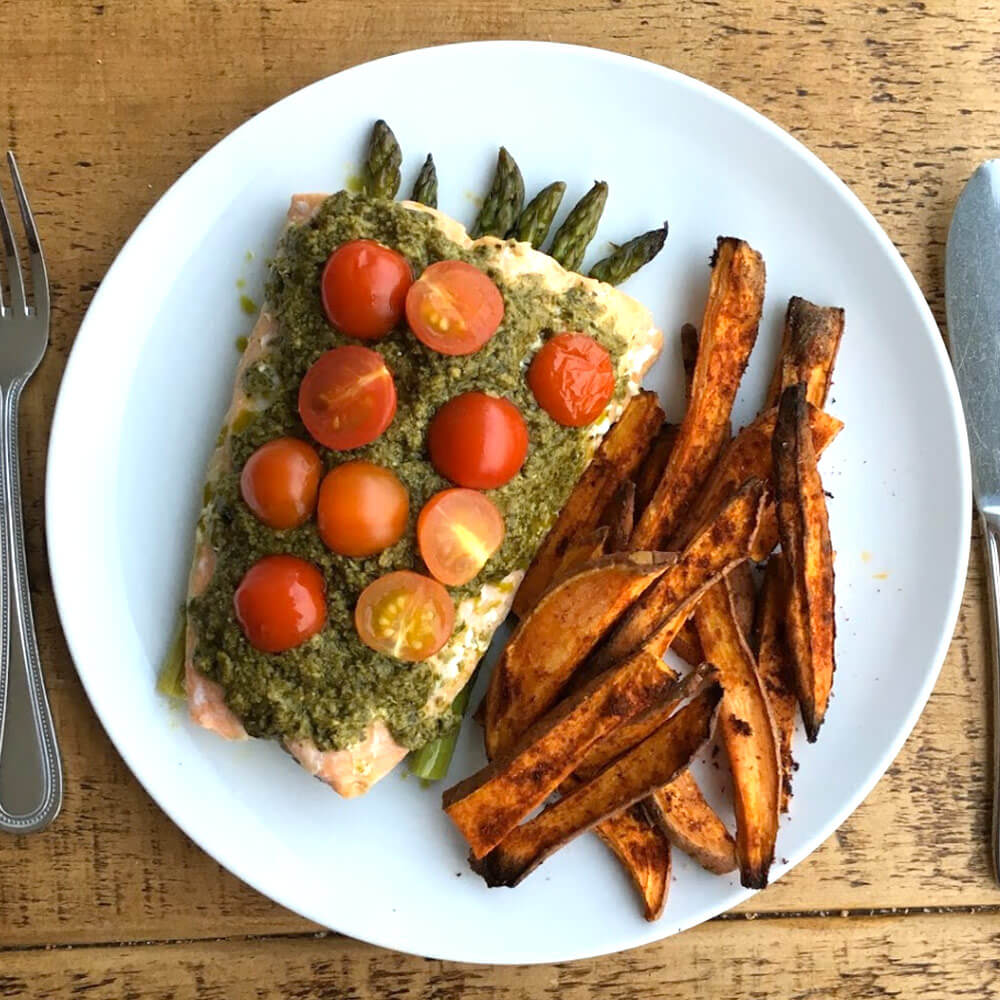 Pesto Salmon - Baked