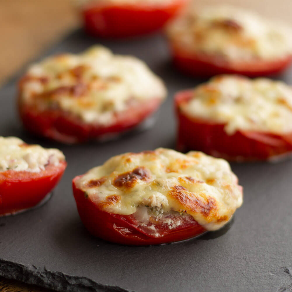 stuffed tomato protein melts